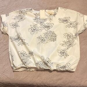 Floral Print White Top